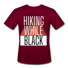 Load image into Gallery viewer, Hiking While Black Men’s Moisture Wicking Performance T-Shirt - burgundy