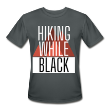 Load image into Gallery viewer, Hiking While Black Men’s Moisture Wicking Performance T-Shirt - charcoal
