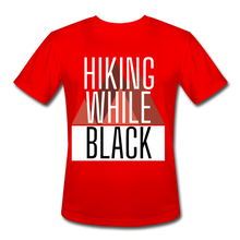 Load image into Gallery viewer, Hiking While Black Men’s Moisture Wicking Performance T-Shirt - red
