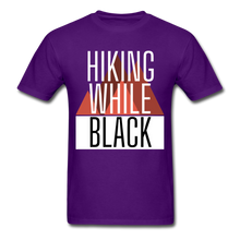 Load image into Gallery viewer, Hiking While Black Unisex T-Shirt, Classic - purple
