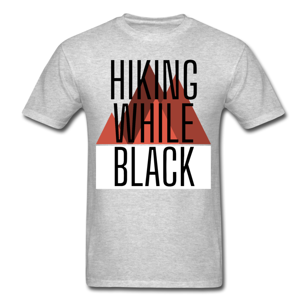 Hiking While Black Unisex T-Shirt, Classic - heather gray